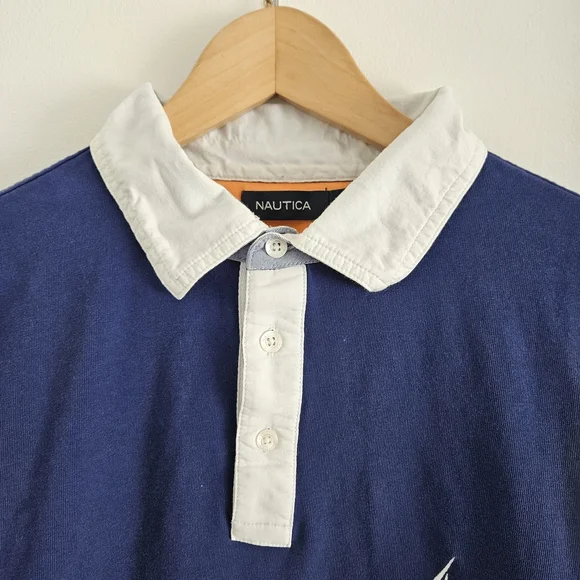 Vintage Nautica Polo Shirt Mens Large Yachting Sailing 90s Y2K - Picture 4 of 7